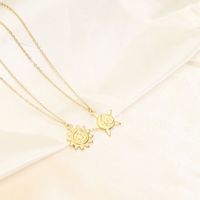 Stainless Steel 18K Gold Plated Simple Style Classic Style Plating Solid Color Pendant Necklace main image 5