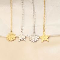 Stainless Steel 18K Gold Plated Simple Style Classic Style Plating Solid Color Pendant Necklace main image 1