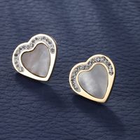 304 Stainless Steel 18K Gold Plated Elegant XUPING Simple Style Plating Inlay Heart Shape Artificial Gemstones Earrings Necklace main image 5