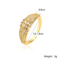 Style Simple Forme De Cœur Le Cuivre Placage Incruster Zircon Plaqué Or 18k Anneau Ouvert main image 3