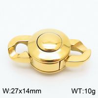 1 Piece Stainless Steel Zircon 18K Gold Plated Solid Color sku image 3