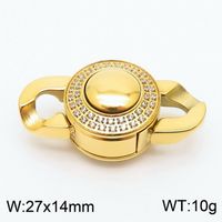 1 Piece Stainless Steel Zircon 18K Gold Plated Solid Color sku image 17