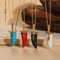 Casual Classic Style Streetwear Geometric Resin Copper Plating Inlay Zircon 14k Gold Plated Pendant Necklace main image 9