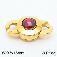 1 Piece Stainless Steel Zircon 18K Gold Plated Solid Color sku image 10