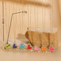 Lady Classic Style Streetwear Heart Shape Copper Enamel Plating 14k Gold Plated Pendant Necklace main image 9