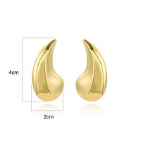 1 Pair Simple Style Water Droplets Plating Copper Gold Plated Ear Studs main image 2