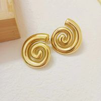 1 Piece Vintage Style Simple Style Letter Plating Stainless Steel 18k Gold Plated Ear Studs main image 5