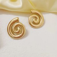 1 Piece Vintage Style Simple Style Letter Plating Stainless Steel 18k Gold Plated Ear Studs main image 3