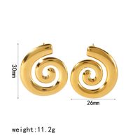 1 Piece Vintage Style Simple Style Letter Plating Stainless Steel 18k Gold Plated Ear Studs main image 2