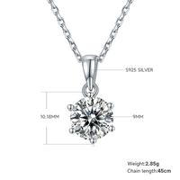 Simple Style Commute Solid Color Sterling Silver Plating Inlay Moissanite 18k Gold Plated Women's Jewelry Set sku image 6