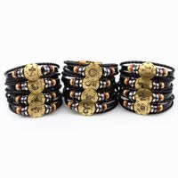 Casual Roman Style Constellation Alloy Leather Patchwork Men's Wristband main image 4