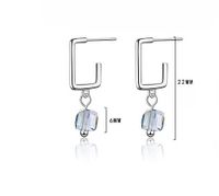 1 Pair Classic Style Square Plating Inlay Crystal Zircon White Gold Plated Drop Earrings main image 2