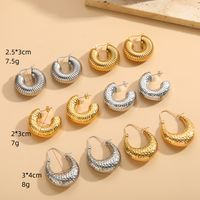 1 Pair Elegant Classic Style Round Asymmetrical Plating 304 Stainless Steel Earrings main image 3