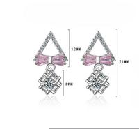 1 Pair Elegant Simple Style Bow Knot Plating Inlay Copper Zircon Rose Gold Plated White Gold Plated Drop Earrings main image 2