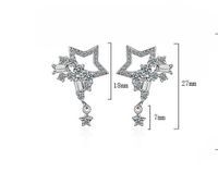 1 Pair Elegant Commute Star Plating Inlay Copper Zircon White Gold Plated Ear Studs main image 2