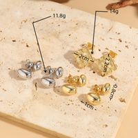 1 Pair Elegant Luxurious Classic Style Grid Asymmetrical Plating Copper 14k Gold Plated Ear Studs main image 7