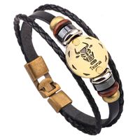 Casual Roman Style Constellation Alloy Leather Patchwork Men's Wristband sku image 3