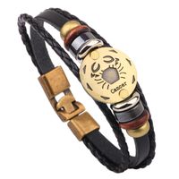 Casual Roman Style Constellation Alloy Leather Patchwork Men's Wristband sku image 4
