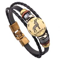 Casual Roman Style Constellation Alloy Leather Patchwork Men's Wristband sku image 5
