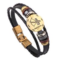 Casual Roman Style Constellation Alloy Leather Patchwork Men's Wristband sku image 6