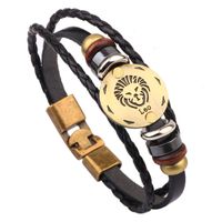 Casual Roman Style Constellation Alloy Leather Patchwork Men's Wristband sku image 7
