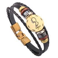 Casual Roman Style Constellation Alloy Leather Patchwork Men's Wristband sku image 9