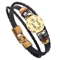 Casual Roman Style Constellation Alloy Leather Patchwork Men's Wristband sku image 11