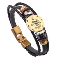 Casual Roman Style Constellation Alloy Leather Patchwork Men's Wristband sku image 12
