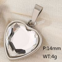 1 Piece Stainless Steel Zircon 18K Gold Plated Heart Shape Polished Pendant sku image 5