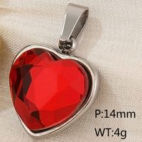 1 Piece Stainless Steel Zircon 18K Gold Plated Heart Shape Polished Pendant sku image 4