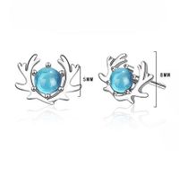 1 Pair Simple Style Antlers Plating Inlay Copper Crystal White Gold Plated Ear Studs main image 2