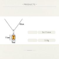Sweet Shiny Square Alloy Copper Polishing Plating Inlay Zircon Gold Plated Pendant Necklace main image 2