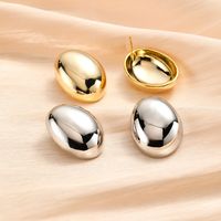 1 Pair Simple Style Solid Color Plating Copper Gold Plated Ear Studs main image 1