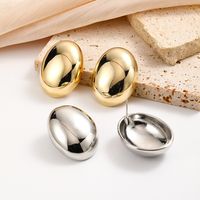 1 Pair Simple Style Solid Color Plating Copper Gold Plated Ear Studs main image 3