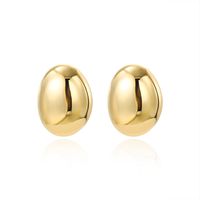 1 Pair Simple Style Solid Color Plating Copper Gold Plated Ear Studs main image 5
