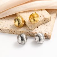 1 Pair Simple Style Geometric Plating Copper Gold Plated Ear Studs main image 3