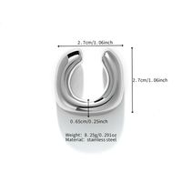 1 Piece Retro Punk Simple Style Solid Color Polishing Stainless Steel Ear Cuffs main image 5