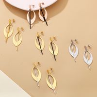 1 Pair IG Style Simple Style Geometric Plating Chain Titanium Steel 18K Gold Plated Drop Earrings main image 3