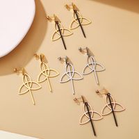 1 Pair IG Style Simple Style Geometric Plating Chain Titanium Steel 18K Gold Plated Drop Earrings main image 5