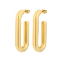1 Pair Streetwear U Shape Plating Titanium Steel 18K Gold Plated Hoop Earrings Drop Earrings main image 5