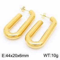 1 Pair Streetwear U Shape Plating Titanium Steel 18K Gold Plated Hoop Earrings Drop Earrings sku image 9
