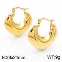 1 Pair Streetwear U Shape Plating Titanium Steel 18K Gold Plated Hoop Earrings Drop Earrings sku image 10