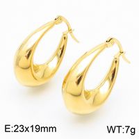 1 Pair Streetwear U Shape Plating Titanium Steel 18K Gold Plated Hoop Earrings Drop Earrings sku image 11