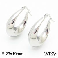 1 Pair Streetwear U Shape Plating Titanium Steel 18K Gold Plated Hoop Earrings Drop Earrings sku image 1