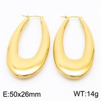 1 Pair Streetwear U Shape Plating Titanium Steel 18K Gold Plated Hoop Earrings Drop Earrings sku image 14