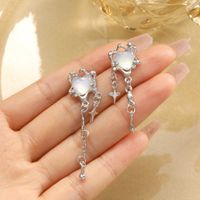 1 Pair Simple Style Classic Style Heart Shape Inlay Alloy Zircon Drop Earrings main image 3