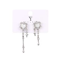 1 Pair Simple Style Classic Style Heart Shape Inlay Alloy Zircon Drop Earrings main image 5