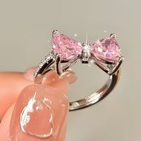 Simple Style Classic Style Bow Knot Zinc Alloy Inlay Zircon Women's Rings sku image 2