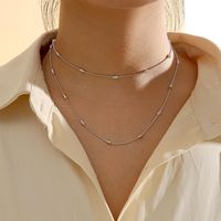 Simple Style Geometric Alloy Plating Women's Double Layer Necklaces main image 1