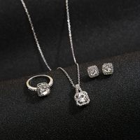 Simple Style Classic Style Solid Color Alloy Inlay Women's Jewelry Set main image 3